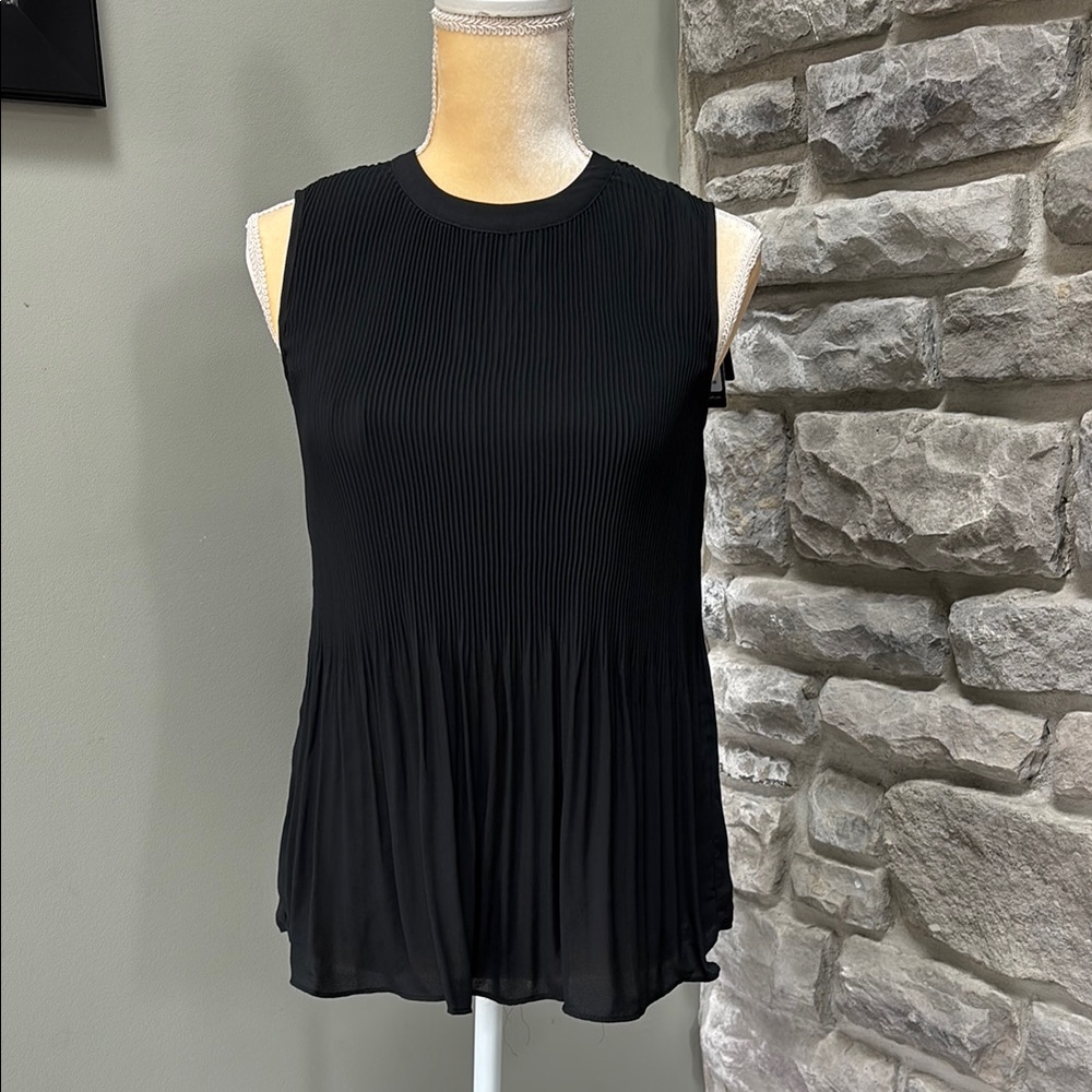 Adrianna Papell Black Sleeveless Blouse, S, NWT